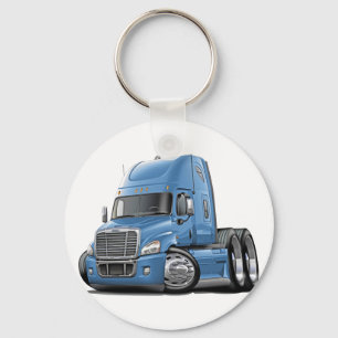 Freightliner Cascadia Lt Blue Truck Keychain