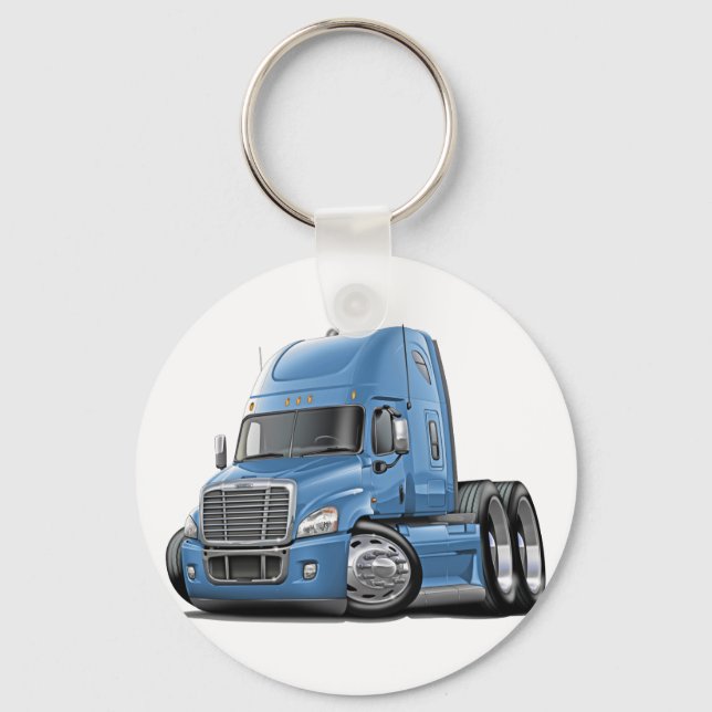 Freightliner Cascadia Lt Blue Truck Keychain (Front)