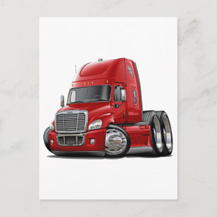 Freightliner Cascadia Red Truck Postcard