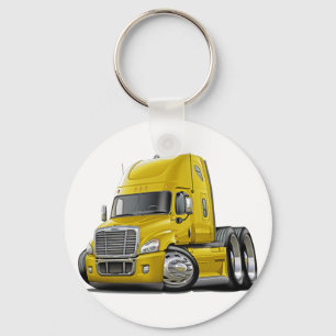 Freightliner Cascadia Yellow Truck Keychain