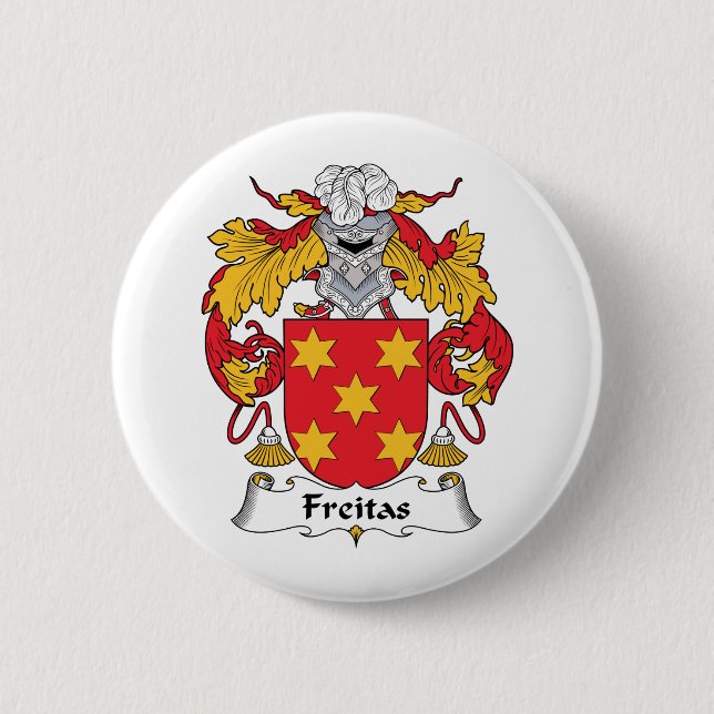 Freitas Family Crest 2 Inch Round Button (Front)