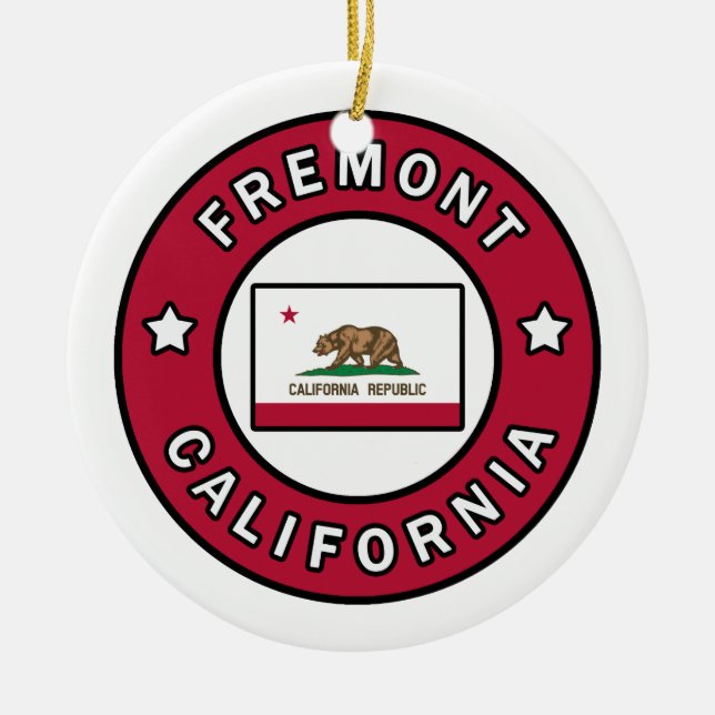 Fremont California Ceramic Ornament (Front)
