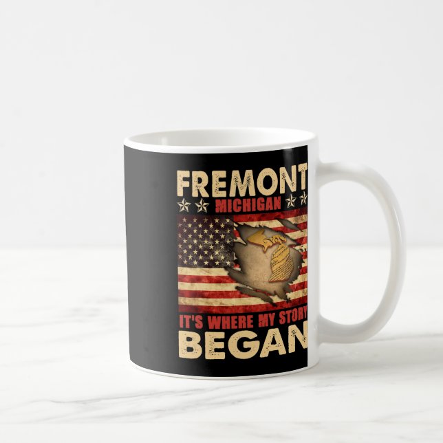 Fremont Michigan Usa Flag 4th Of July  Coffee Mug (Right)