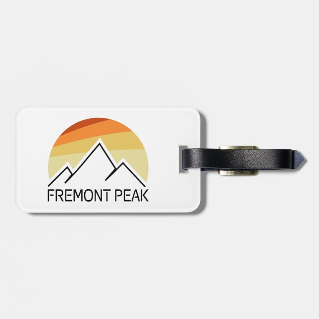 Fremont Peak Wyoming Retro Luggage Tag (Back Horizontal)