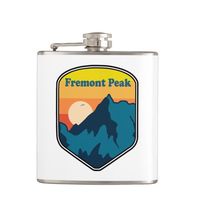 Fremont Peak Wyoming Sunrise Hip Flask (Front)