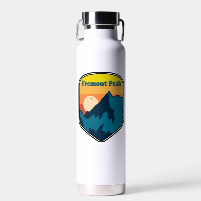 Fremont Peak Wyoming Sunrise Water Bottle (Front)