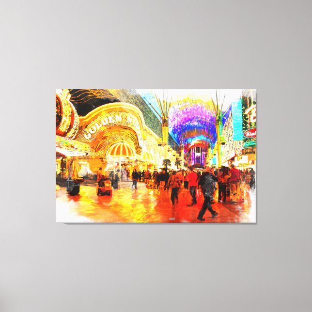 Fremont Street Experience Las Vegas Canvas Print (Front)