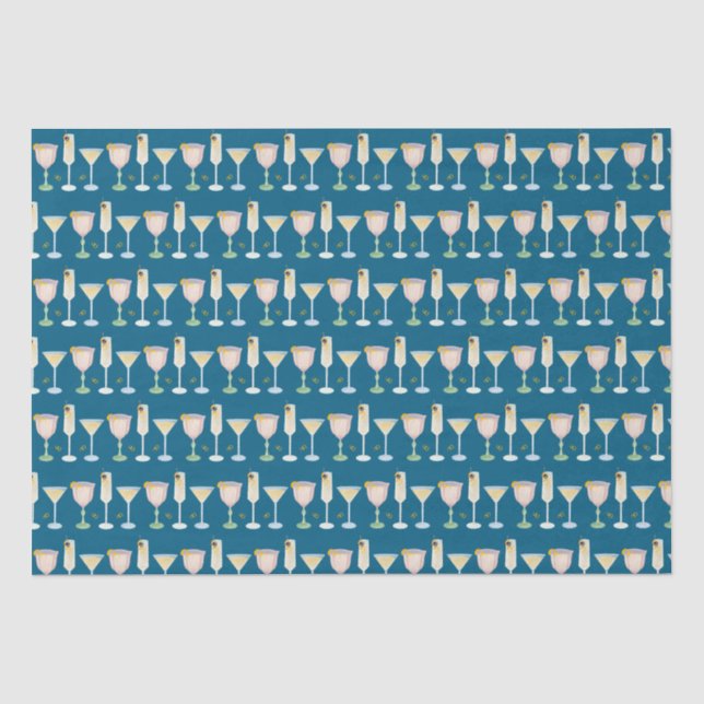 French 75 Martini Bit Older Signature Cocktail Tissue Paper (Front)