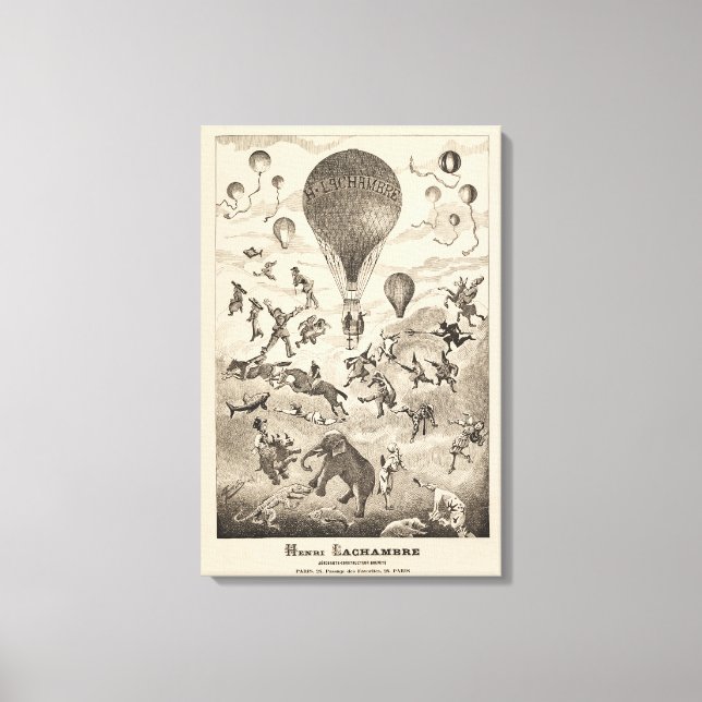 French Advertisement For Balloon Manufacturer Canvas Print (Front)