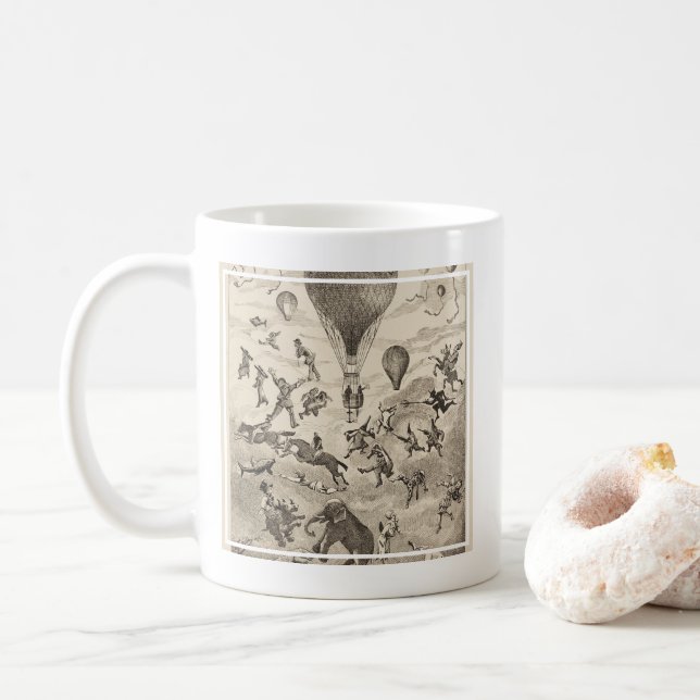 French Advertisement For Balloon Manufacturer Coffee Mug (With Donut)