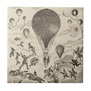 French Advertisement For Balloon Manufacturer Tile