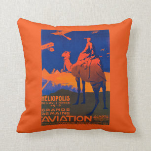 French Airline Promotional Poster Throw Pillow