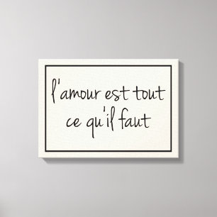 French All You Need is Love Canvas Print