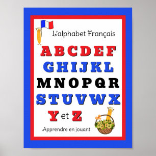 French Alphabet Kids Poster