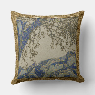 French Alps Gold Silver + Lapis Throw Pillow