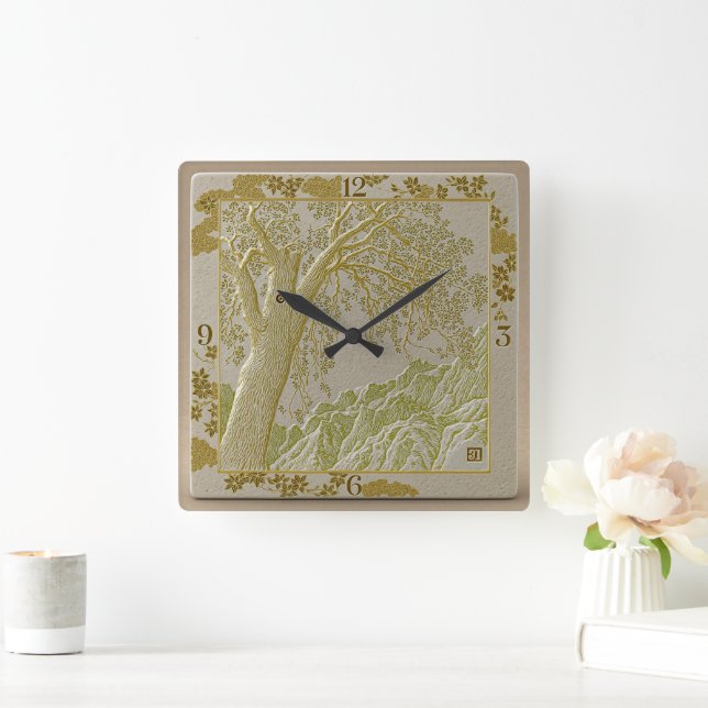 French Alps Golden Shades Wall Clock (Home)