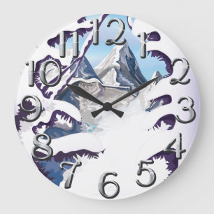 French Alps Large Clock