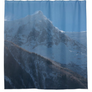 French alps mountain peaks covered with fresh snow