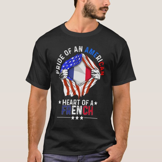 French American America Pride Foreign Country Fran T-Shirt (Front)