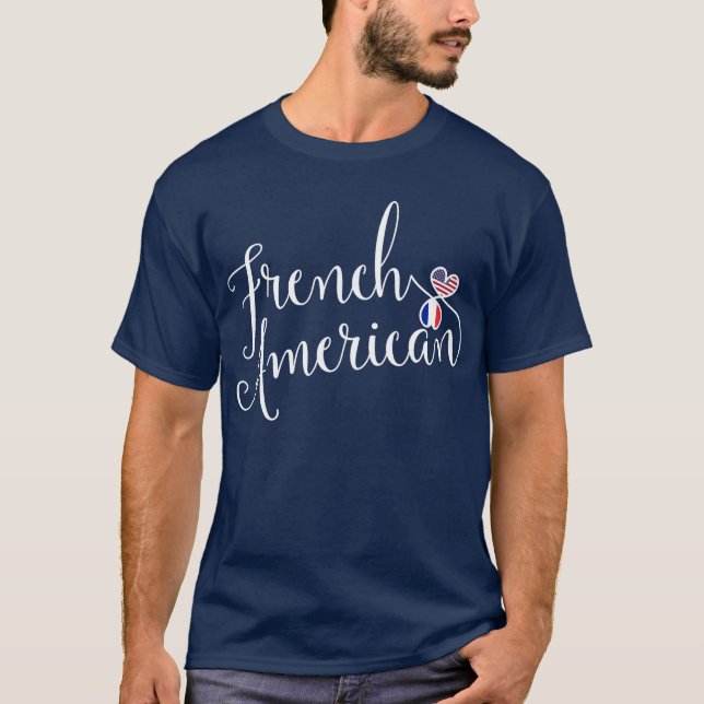French American Entwinted Hearts Tshirt (Front)