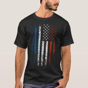 French American Flag Grunge T-Shirt