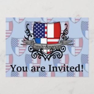 French-American Shield Flag Invitation
