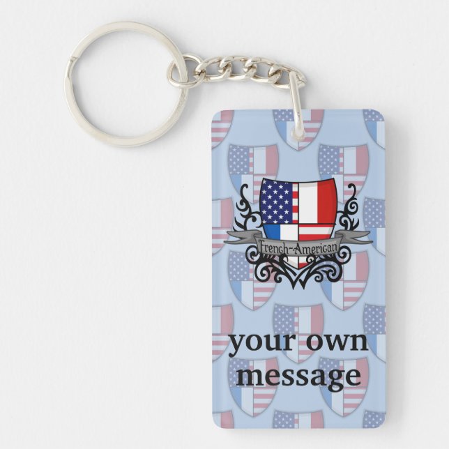 French-American Shield Flag Keychain (Front)