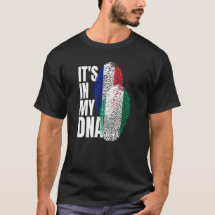 French And Nigerian Mix DNA Heritage Flag T-Shirt