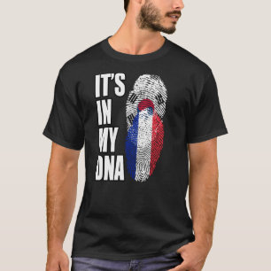 French And South Korean Mix DNA Heritage Flag T-Shirt