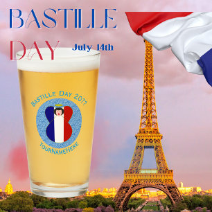 French Angel Bastille Day Personalized Glass