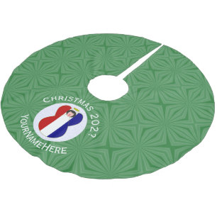 French Angel Christmas Flag Personalized Brushed Polyester Tree Skirt