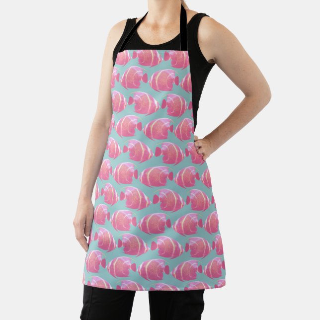 French Angelfish Dream Pattern #1 #fish #wall #art Apron (Insitu)