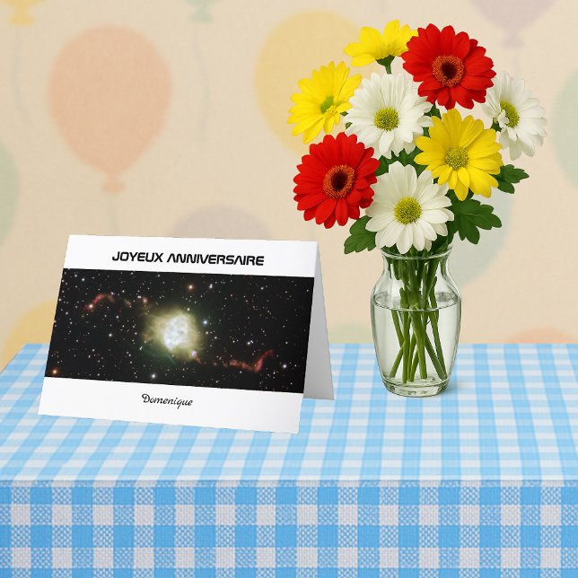 French anniversaire your text astronomy card (Creator Uploaded)