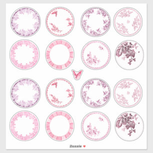 French Antique Plates   RED stickers