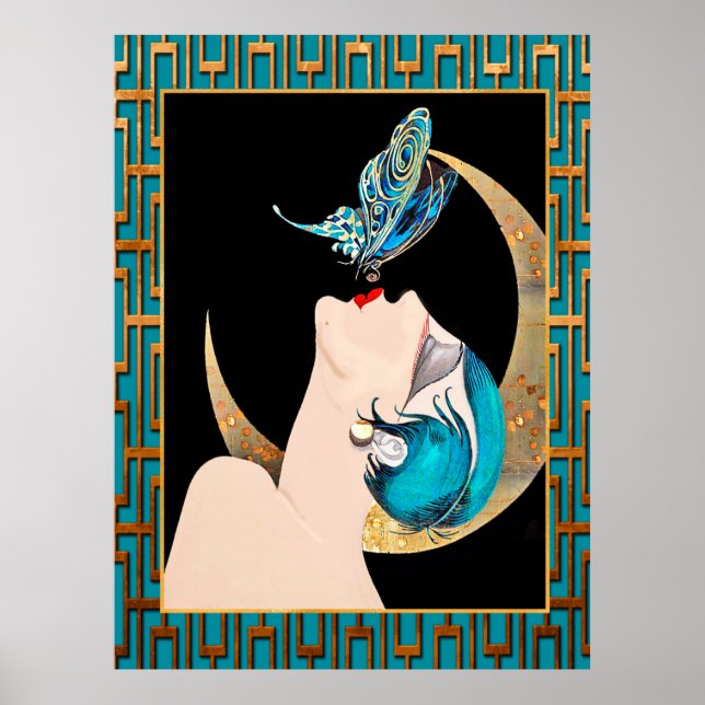 French Art Deco - Butterfly Kiss Poster (Front)