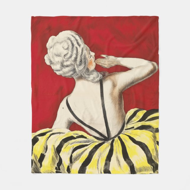 French art nouveau beauty Creme de Luzy advertisem Fleece Blanket (Front)