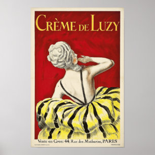 French art nouveau beauty Creme de Luzy advertisem Poster