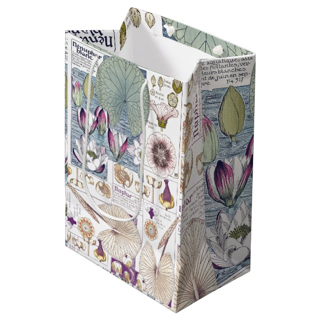 French Art Nouveau Botanical Flowers Gift Bag (Front Angled)