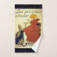 French Art Nouveau Cats Milk Poster Bath Towels