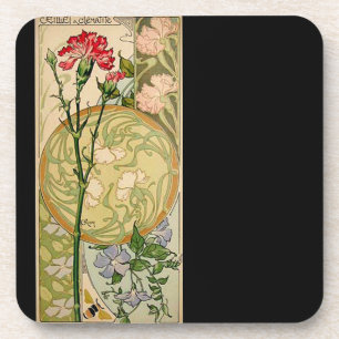 French Art Nouveau Floral Flowers Coaster