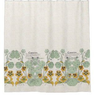 French Art Nouveau Flowers Shower Curtain