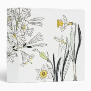 French Art Nouveau Lily Daffodil Flowers Binder