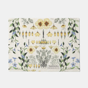 French Art Nouveau Poppy Flowers Door Mat
