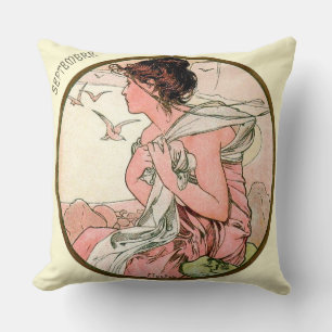 French Art Nouveau September Cushion