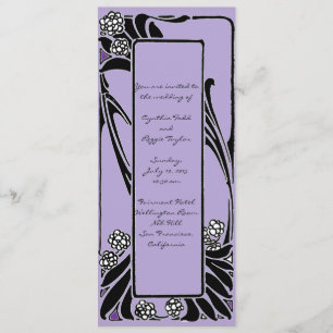 French Art Nouveau Stylized Flower Frame Invitation