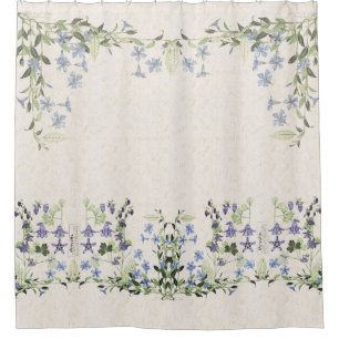 French Art Nouveau Vintage Flowers Shower Curtain