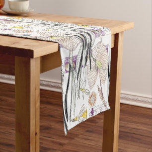 French Art Nouveau Waterlily Flower Table Runner