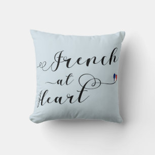 French At Heart Throw Cushion, France Pillow