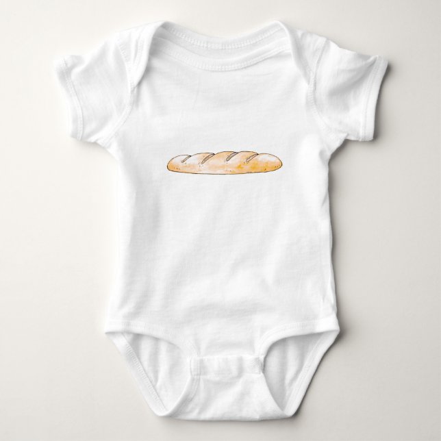 French baguette bread baby bodysuit (Front)