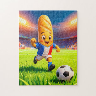 French baguette soccer player in stadium action jigsaw puzzle